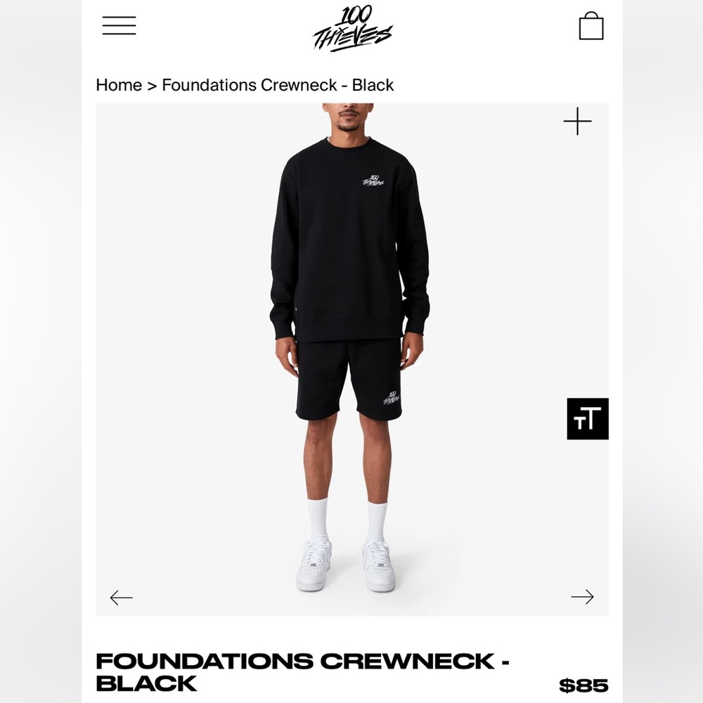 100 Thieves Black Crewneck